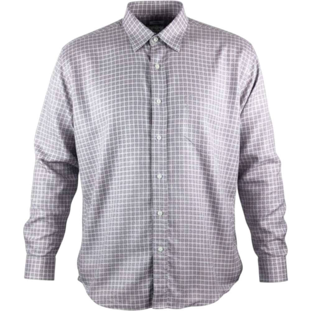 Joseph Abboud Mens 20 36/37 Tall Burgundy Plaid Egyptian Cotton Non-Iron Shirt